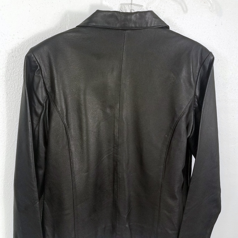 USA Leather Women's Black Button Down Jacket Coat - Picture 7 of 8